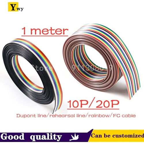 1Meter 10P/20P 1.27MM/2.54MM PITCH Color Flat Ribbon Cable Rainbow DuPont Wire for FC Dupont Connector
