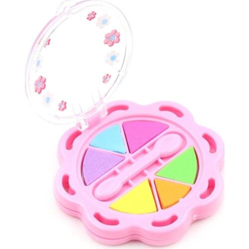 1PC Make-up Box pretend Play Home Toy Powder Pie Color Plum Makeup Box gifts for Girls Cosmetics Toys Doll Accessories