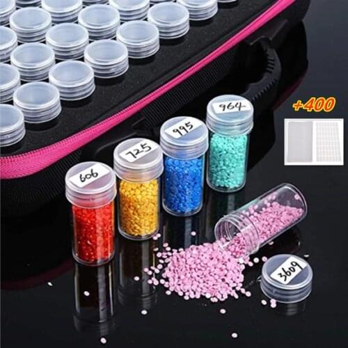 30/60/90/120 Bottles Diamond Painting Accessories Container Bottles Diamond Painting Tools Crystal Bead Storage jar