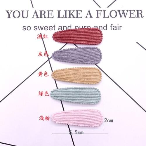 40pcs/lot 5.5cm Corduroy bb fabric Hair Clip Cover Padded Appliques DIY handmade Children Hair Accessories