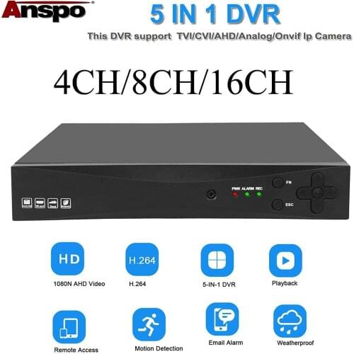 4CH 5-in-1 AHD 1080P Video Recorder CCTV Smart Security DVR HD VGA HDMI BNC