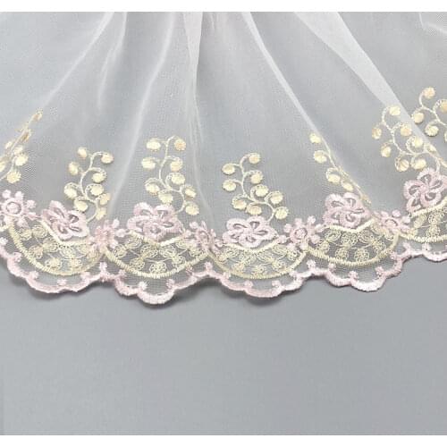 5yards flower embroidery patches for clothing lace Trimmings for wedding dress DIY sewing accessories trim for tailor