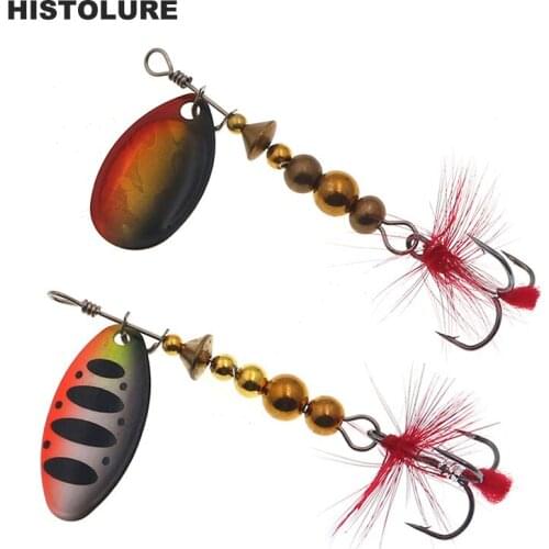 Spinner Bait 4.5g Hard Spoon Bass Lures Metal Fishing Lure With Feather Treble Hooks For Pike Fishing