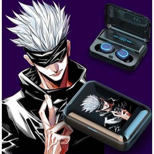 Anime Jujutsu Kaisen Bluetooth earphones Itadori Yuji Fushiguro Megumi cosplay For Android Wireless Earbuds 5.0 HD Charging box