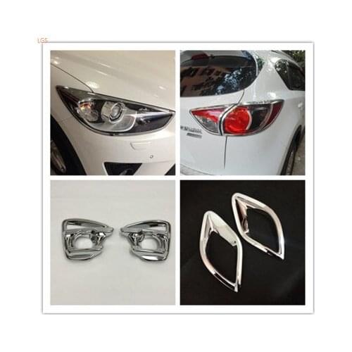 For Mazda CX-5 2013-2016 ABS Chrome front and Headlight rear fog lights decorative frame anti-scratch protection car accessories