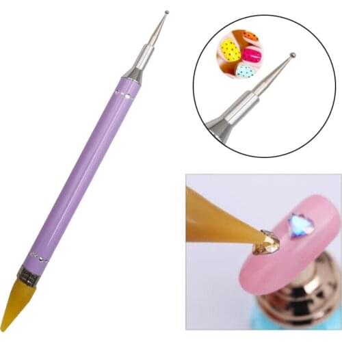 Double Head Nail Pen Crystal Beads Handle Rhinestone Earrings Pick Crayon Manicure Nail Tool Diamond Painting Tools