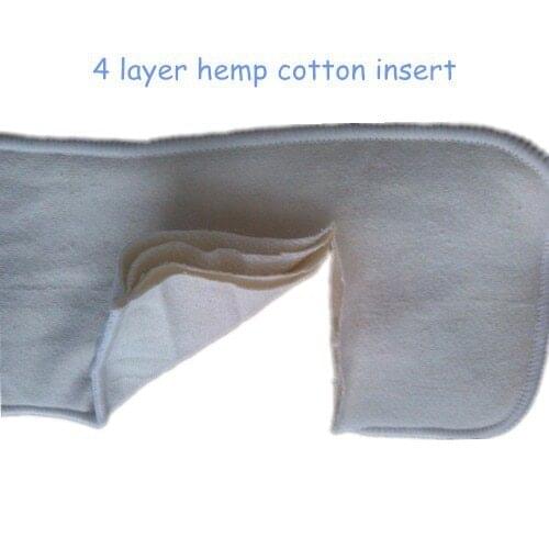Hot sale ! 4 Layer Organic Hemp Cotton Insert for baby Cloth Diapers nappy, 55% hemp, 45% orgac 15pcs/lot