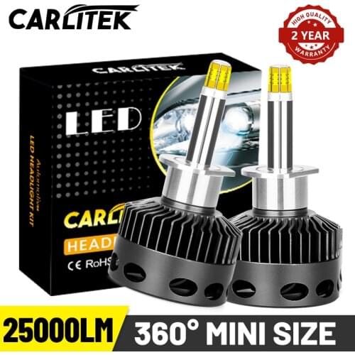 CARLITEK H1 Led Headlight Bulbs For Auto H8 H9 H11 H7 Car Lights Mini Size 9005 HB3 9006 HB4 D1S D3S D4S D2H D2S Lamps 12V Turbo