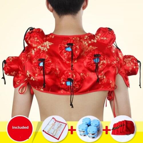 Free shipping Silks and satins clothing moxibustion box 8pcs connection querysystem cauterize utensils wormwood moxa tank