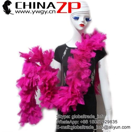 CHINAZP Feathers Beautiful Decolorizin Hot Pink 2 Yards 150 Gram Chandelle Flat Boa Unique Costumes For Carnival
