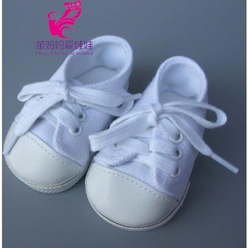 7cm white color black color doll shoes doll sneackers, 18-inch doll shoes boots mini toy for little girl gift