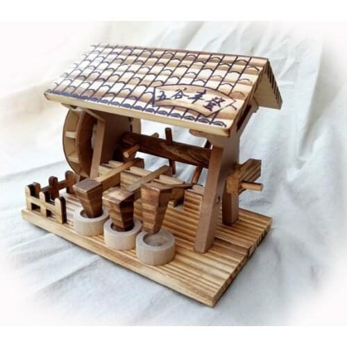 Hot Sales!!! New wooden waterwheel Retro generation old-fashioned wooden waterwheel model childrens Toy