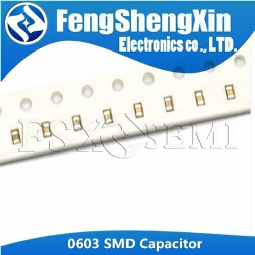 100pcs 0603 50V SMD Thick Film Chip Multilayer Ceramic Capacitor 0.5pF- 22uF 103 104 10NF 100NF 1UF 2.2UF 4.7UF 10UF 22PF