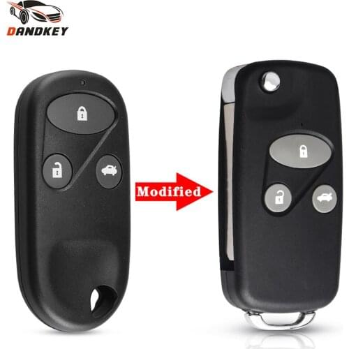 Dandkey Remote Modified Key Car Shell For Honda Civic CRV Accord Jazz 2/3 Buttons With HON66 Blade Perfect Replacement