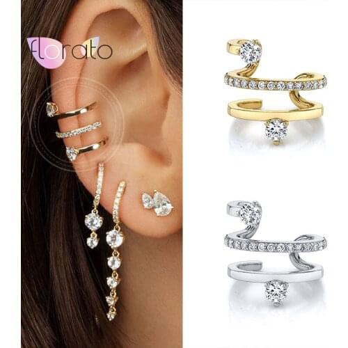 Fashion Ear Cuff Without Piercing Earrings Jewelry Bohemia C Shaped Crystal Ear Cuffs Clip Earrings for Women Wedding Jewelry