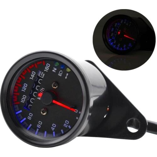 Motorcycle Retro Modified Small Instrument with Indicator Led 70 Retro Odometer DC 12V Motor Night Backlight Mini Odometers