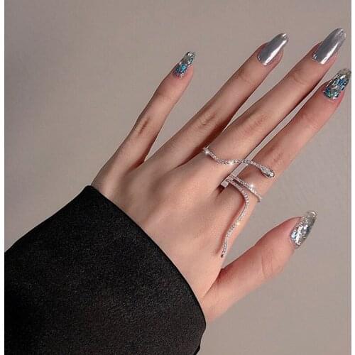 Crystal Opening Surround Ring For Women Snake Crystal Ring Women Fashion Jewelry Accessories