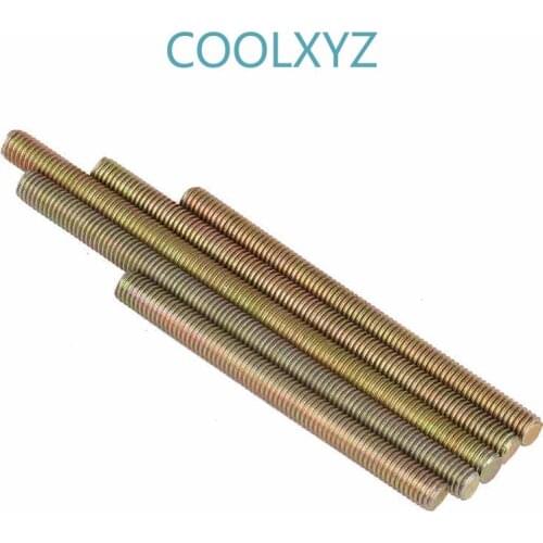 Color plated zinc full thread screw full thread screw rod double thread M6 M8 furniture link screw 10Pcs