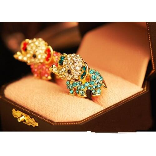 Lovely Elephant with Diamond Dustproof Plug Cap Cell Phone Accessories for All of 3.5mm Earphone Hole Dust Plug