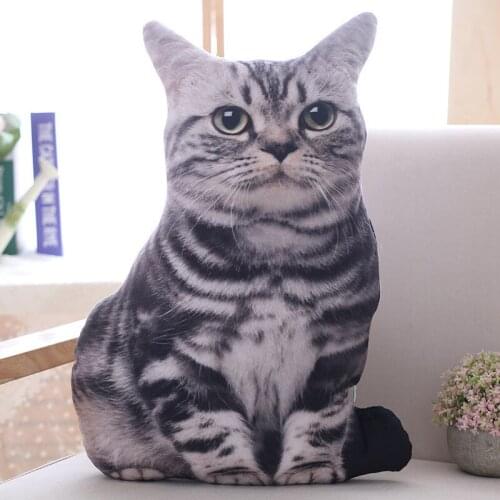 50cm Lifelike 3D Cat Plush Toys Stuffed Soft Animal Doll Simulation Sleep Pillow Sofa Cushion Cartoon Doll Home Decor Gift