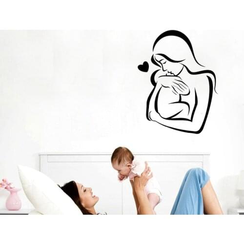 Family Love Wall Sticker Baby And Mother Vinyl Wall Art Decal Kids Children Room Decor Nursery Wallpaper Bedroom Decoration
