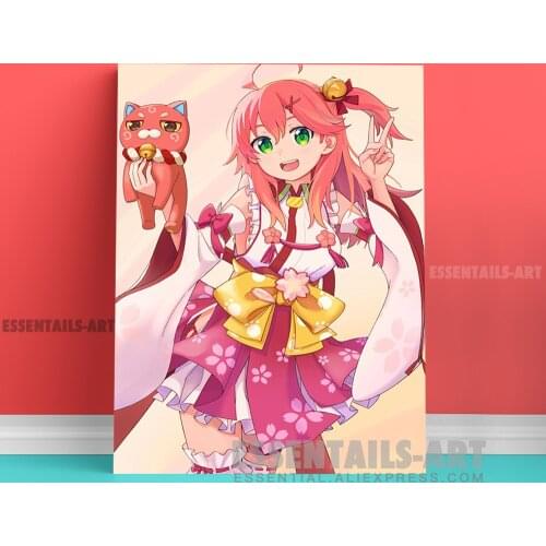 Sakura Miko Hololive Canvas Wall Art Painting Decor Pictures Bedroom Study studio print Living kid Room Home Decoration Prints
