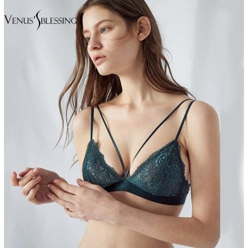 Sexy Women lingerie Floral Lace Bralette Padded Bra Stretch Sleeping brassiere Fashion wireless bra set top High quality