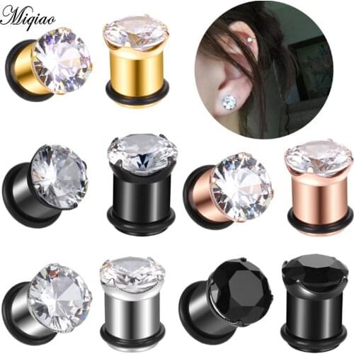 Miqiao 2 Pcs Body Piercing Stainless Steel Earrings, European and American Hip Hop Best-selling Jewelry