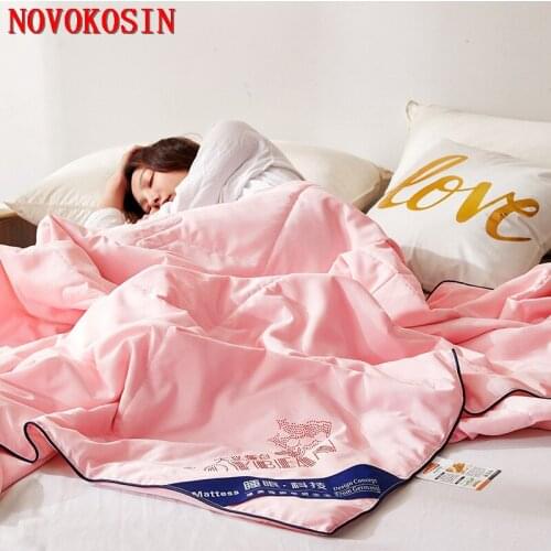 Soybean Fiber Plus Size 200x230cm Summer Adult Quilt Tencel Silk Air Conditioner Quilt Solid Color Children Girl Colcha