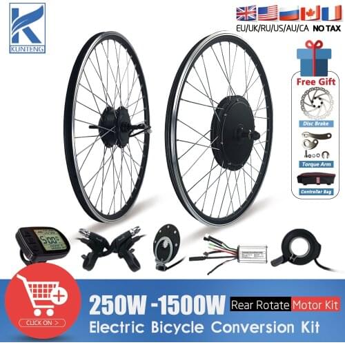 Electric Bicycle Conversion Kit 36V 48V 250W-1500W Rear Rotate Hub Motor Kit With KT-Controller For Ebike Conversion Kit