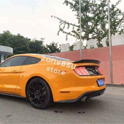 Use For Ford Mustang 2015--2020 Year Spoiler ABS Plastic Carbon Fiber Look Rear Trunk Wing Car Body Kit Accessories