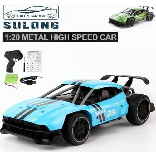 SULONG 2.4G 4WD Aluminum Alloy High Speed Electric Racing Climbing RC Cars Drift Vehicle Model Toys blue 1:20 Remote Contro