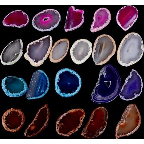 1/10Pcs Crystal Slice Brazil Healing Reiki Stone Quartz Pendant Mineral Home Decor Natural Agate Geode Polished Irregular