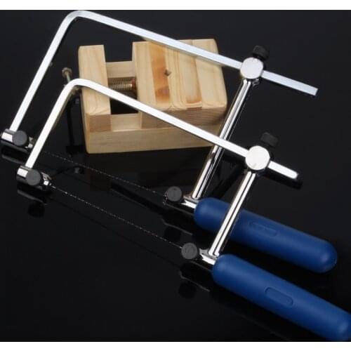 1 set Multifunction Woodworking hand JigSaw Manual Fretsaw Coping Saw with 8pc Spiral Blades mini Model Hobby DIY carpenter tool