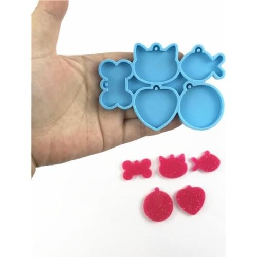 1 Pc Keychain Epoxy Resin Mold Pet Dogs Tag Silicone Mould DIY Crafts Jewelry Earrings Pendant Decorations Casting Tools