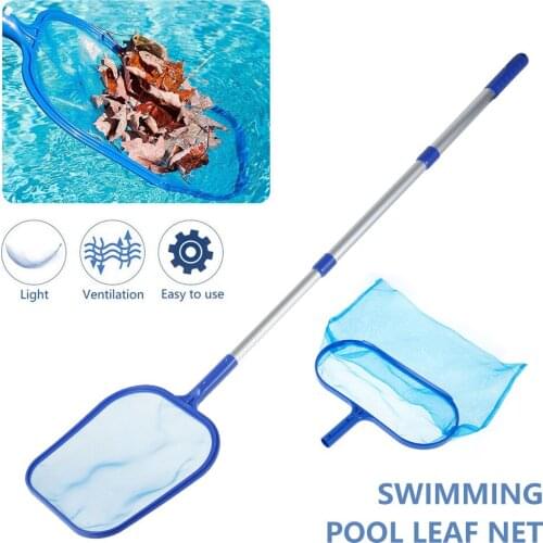 1 Pcs Swimming Pool Skimmer Net Telescopic Pole Ponds Cleaning Debris Leaf Rake Skimmer Net with Adjustable Telescopic Pole