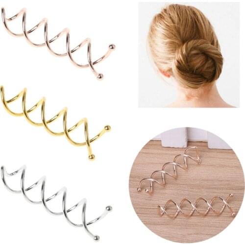 1pc Spiral Spin Screw Bobby Pin Hair Clip Twist Braiders Barrette Black Gold Hairpins Hair Braider Bun Maker Styling Accessories