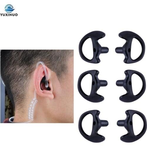 100 Pcs Earmolds Soft Radio Ear Mold Replacing Earpiece Insert for Acoustic Coil Tube Headset Audio Kits Accessories Black S/L/M