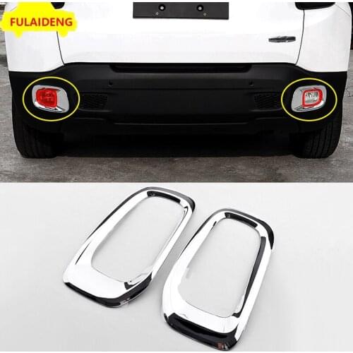 2pcs For Jeep Renegade 2015-2018 ABS Chrome Rear Tail Fog Light Lamp Cover Trim Car Styling Accessories