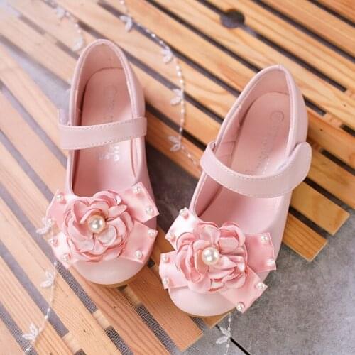 2018 flower fashion girls shoes new brand flat with leather baby shoes elegant high quality children kids shoes toddlers