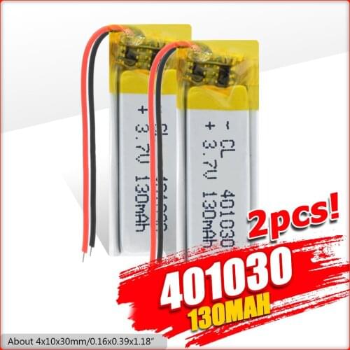 3.7V 130mAh 401030 Lithium Polymer Li-Po li ion Rechargeable Battery For MP3 MP4 MP5 GPS DVD tablet Bluetooth camera Lipo cell