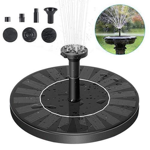 3W Floating Solar Fountain Water Pump Bird Bath Fountain with 7 Nozzles Solar Panel Powered Fountain Garden Decoration