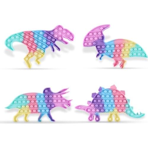 30cm Rainbow Tie-dye Dinosaur Big Pop Giant Huge Oversized Jumbo Mega Big Extra Large Push Bubble Pop Fidget Toy Poper Poppet