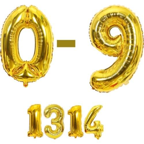 40 Inch Big Foil Silver Gold Foil Number Balloons Digital Globos Birthday Wedding Party Decorations Ballons Baby Shower Supplies