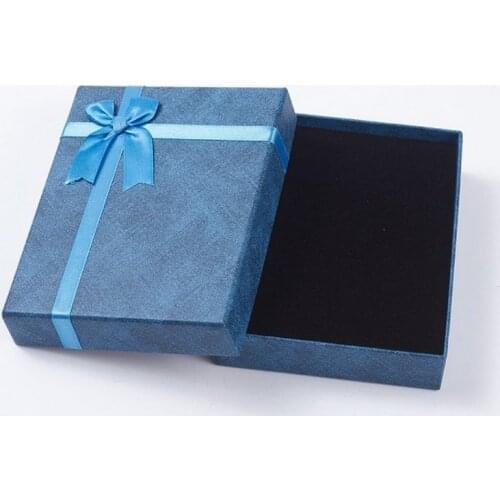 8Pcs Rectangle Cardboard Jewelry Boxes for Earrings Necklace Bracelet Display Storage Gift Box with Sponge Pad 16x12.5x3.6cm