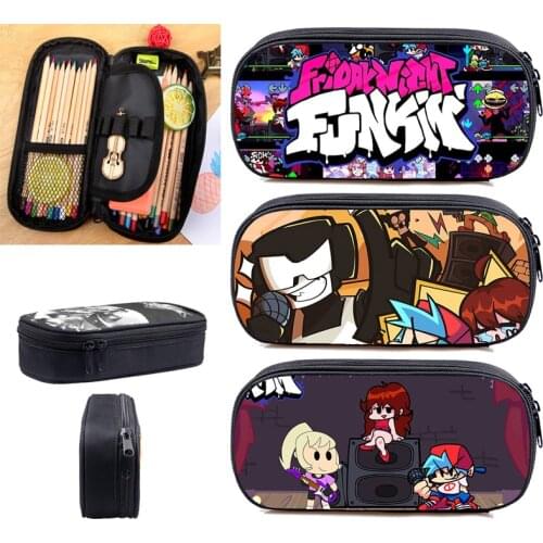 3D Anime Video Game Friday Night Funkin Pencil Case Pen Bag Cartoon Pen Case Stationery Travel Size Makeup Storage Organizer