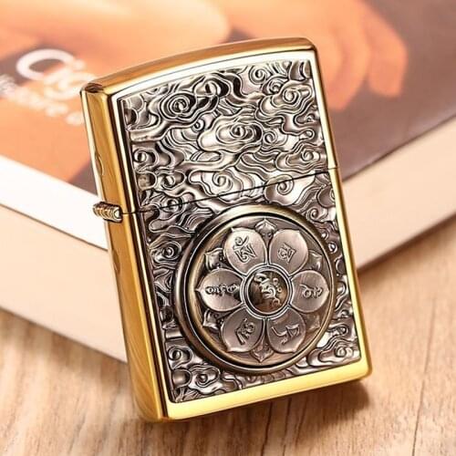 ZORRO kerosene lighter retro six-character mantra transfer decompression engraving old-fashioned clamshell domestic male collect