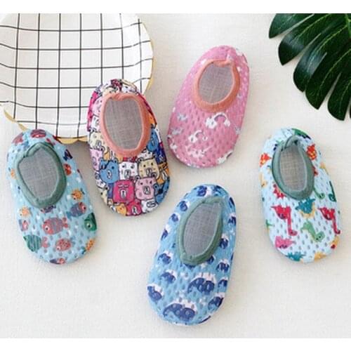 2021 Summer Baby Socks with Rubber Soles Baby Infant Anti Slip Sock Cartoon Sox Toddler Indoor Outdoor Slippers Barefoot Shoes