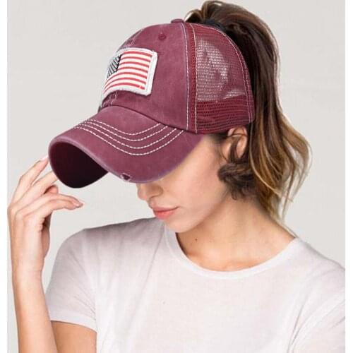 Fashion American Flag Print Mesh Baseball Cap For Women Men Summer Adjustable Hip Hop Sunscreen Baseball Caps Gorras Mujer A30
