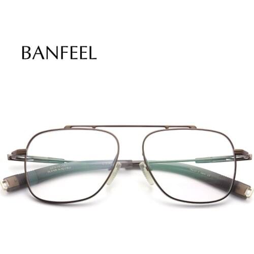 IP Titanium Men Optical Glasses Frames Aviator Myopia Prescription Eyeglasses Frames UK Handmade Design Retro Ultralight Eyewear